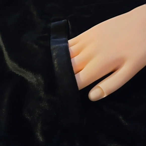 Boutique Black Velour Jacket with Zipper Long Sleeves Womens Size 3X - Picture 8 of 8